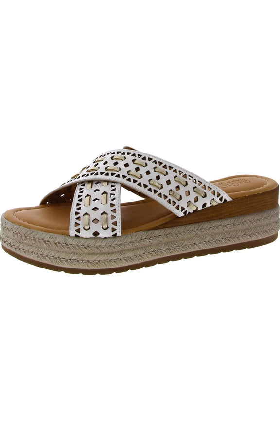 Womens Exa-Italy Leather Slip On Espadrilles