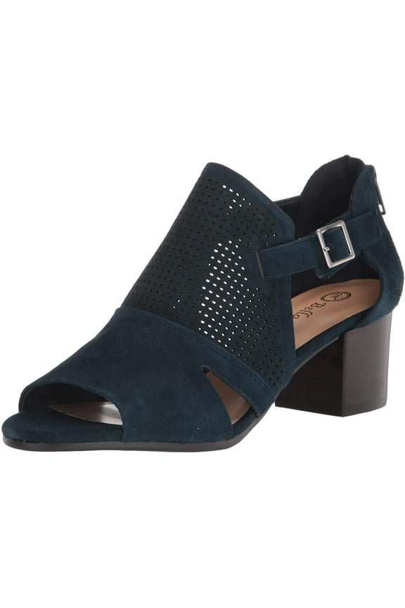 Womens Illiana Block Heel Heeled Sandal 12 Navy Suede Leather