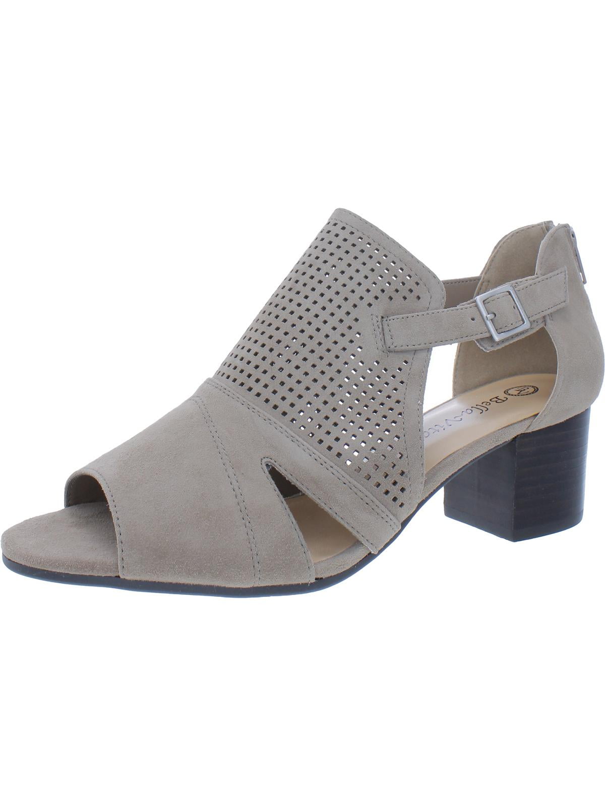 Bella Vita Womens Illiana Suede Open Toe Block Heels
