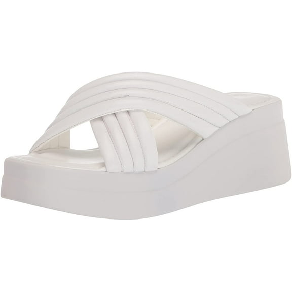 Bella Vita Womens Maz-Italy Platform Sandal Wedge 8 Wide White Leather