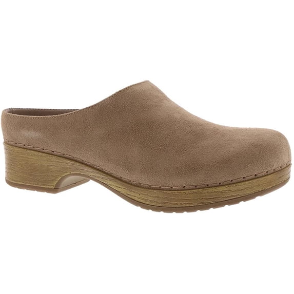 Bella Vita Womens Motto Slip on Clog 7.5 Almond Suede Leather