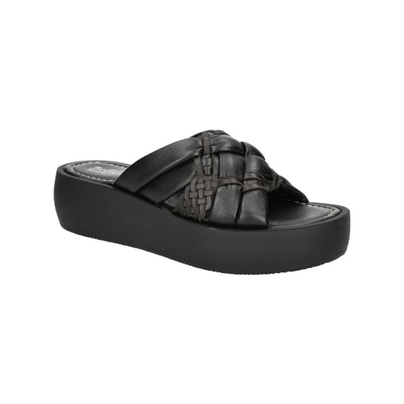 Bella Vita Womens NED-ITALY Leather Slip On Platform Sandals