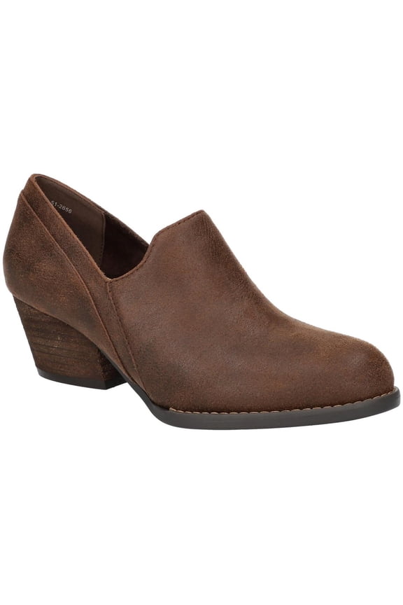 Womens Nakia Faux Leather Slip On Booties