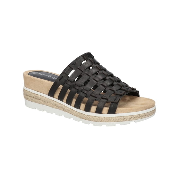 Bella Vita Womens Oaklynn  Leather Slip On Wedge Sandals
