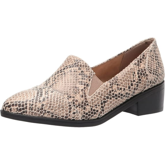 Bella Vita Womens Ohara Loafer 8 Wide Natural Snake