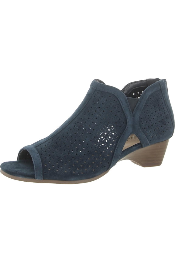 Womens Remy Open Toe Zip Back Wedge Heels