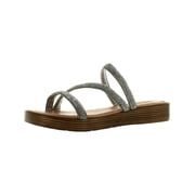 Bella Vita Womens Suede Rhinestone Flatform Sandals