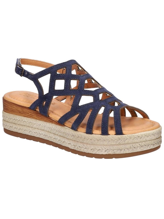 Womens ZIP-ITALY Suede Caged Flatform Sandals