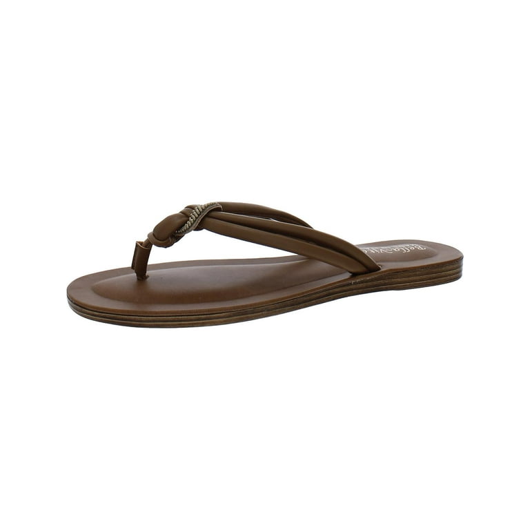 Bella Vita Womens Zev Italy Faux Leather Flip Flops