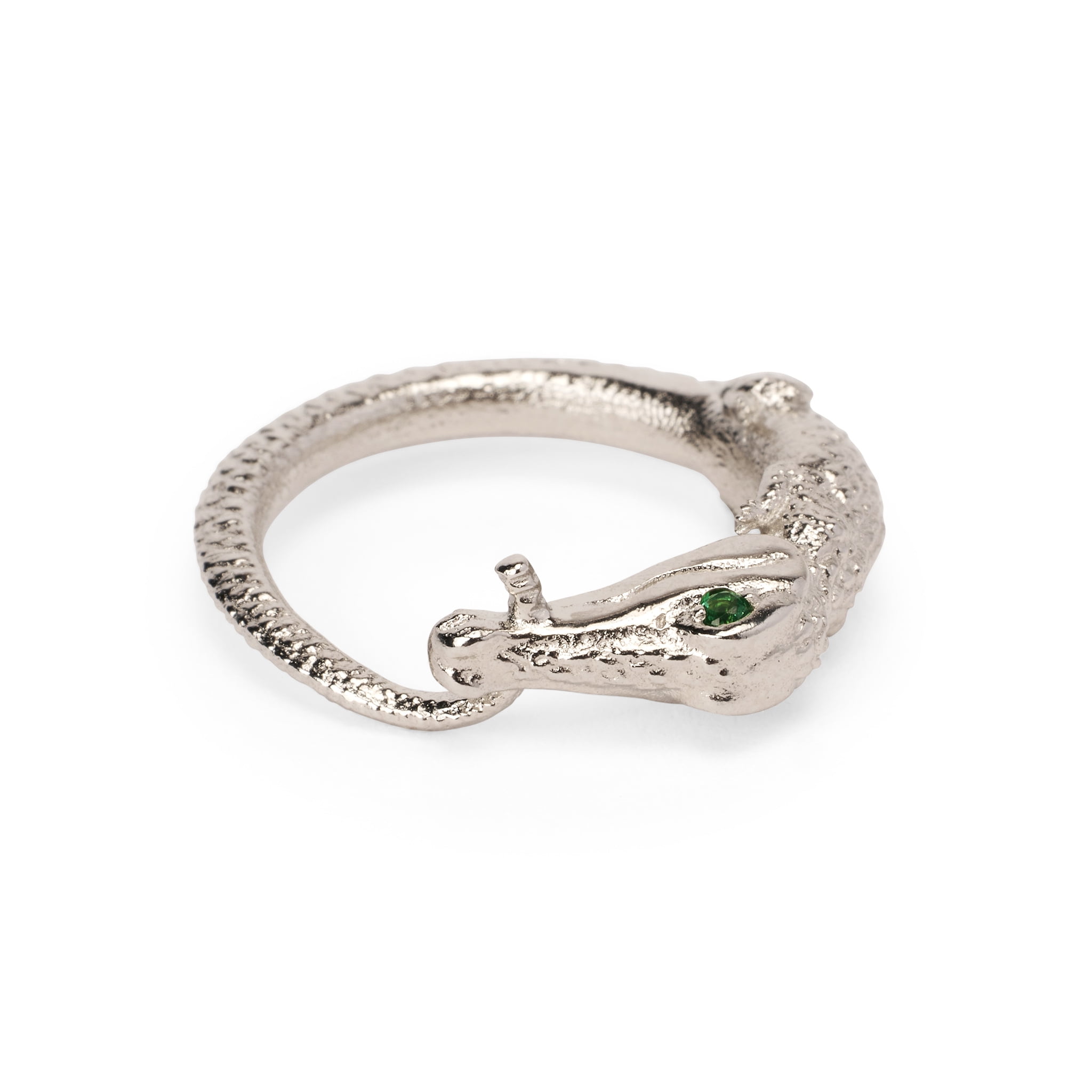 Bella by Thorne Baby Croc Adult Ring, Silver- 7, (Unisex)