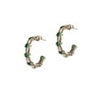 thumbnail image 1 of Bella by Thorne Barb x CZ Adult Hoops, Silver/Emerald, 1 of 5