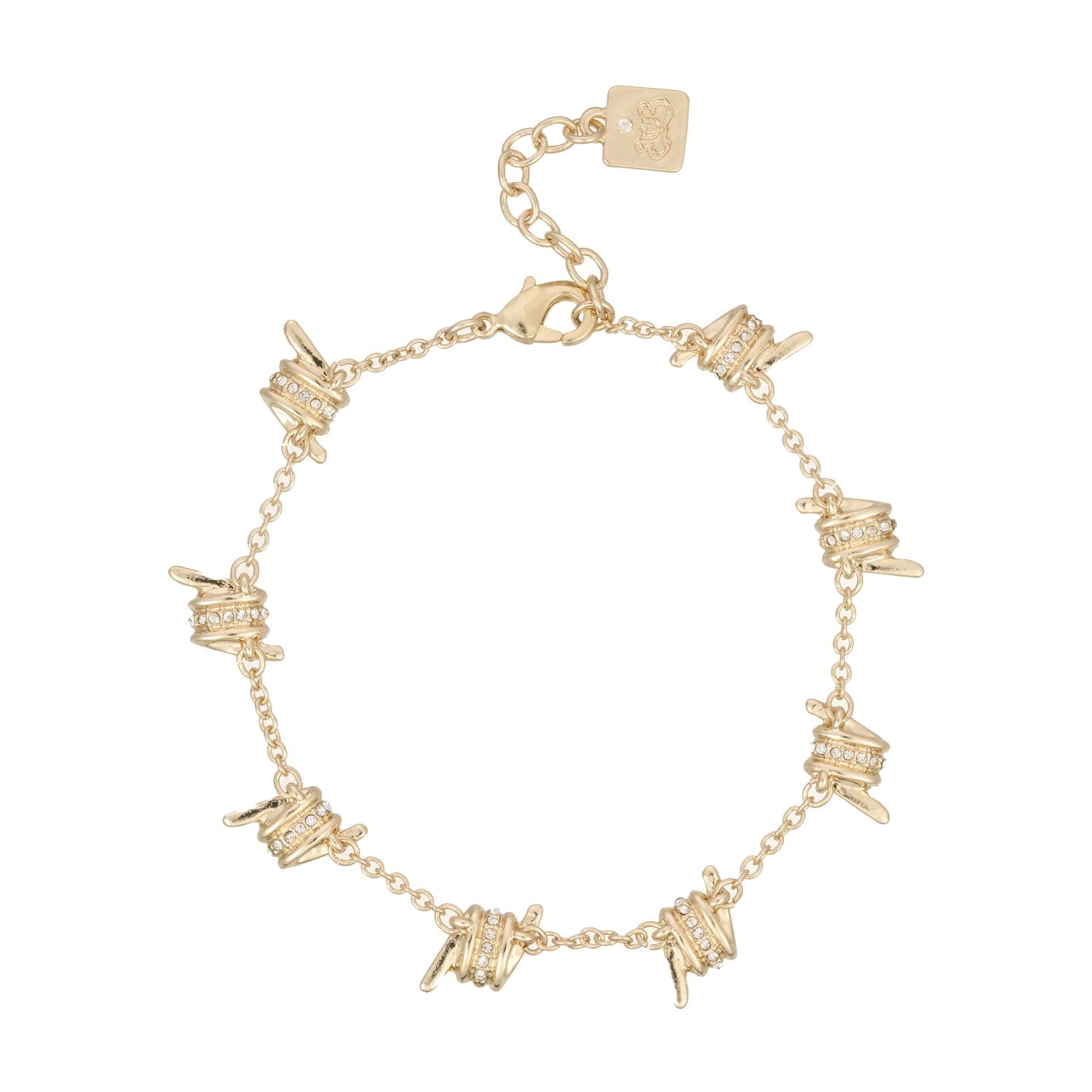 Bella by Thorne Barbed Wire with CZ Detail Adult Bracelet, Gold -  Walmart.com