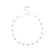 BELLA BY THORNE Barbed Wire with CZ Detail Single Chain Adult Necklace, Silver