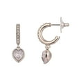 thumbnail image 1 of Bella by Thorne CZ Adult Heart Huggies Big,Silver/Clear, (Unisex), 1 of 6