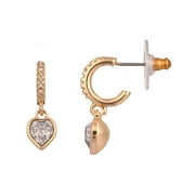 BELLA BY THORNE CZ Adult Heart Huggies Small, Gold/Clear, (Unisex)