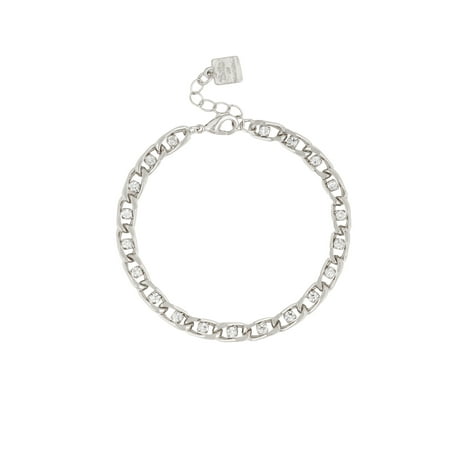Bella by Thorne CZ Statement Adult Bracelet,Silver, (Unisex)