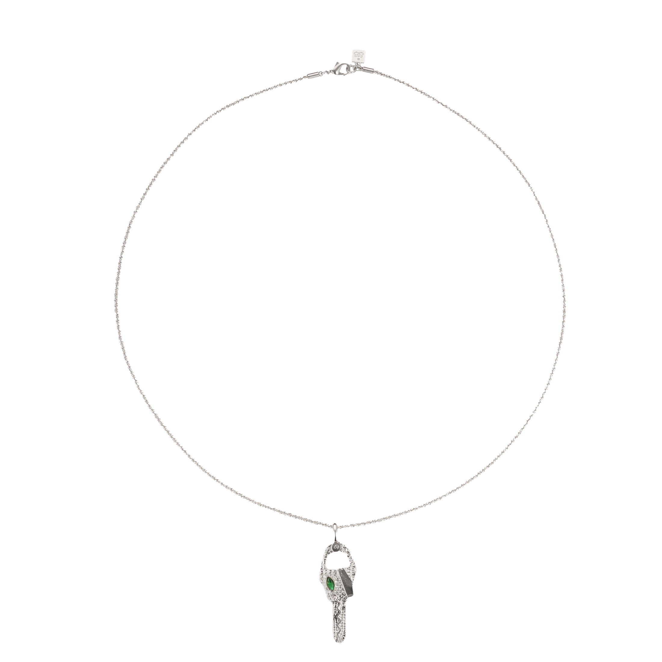Bella by Thorne Croc Clip Adult Necklace, Silver