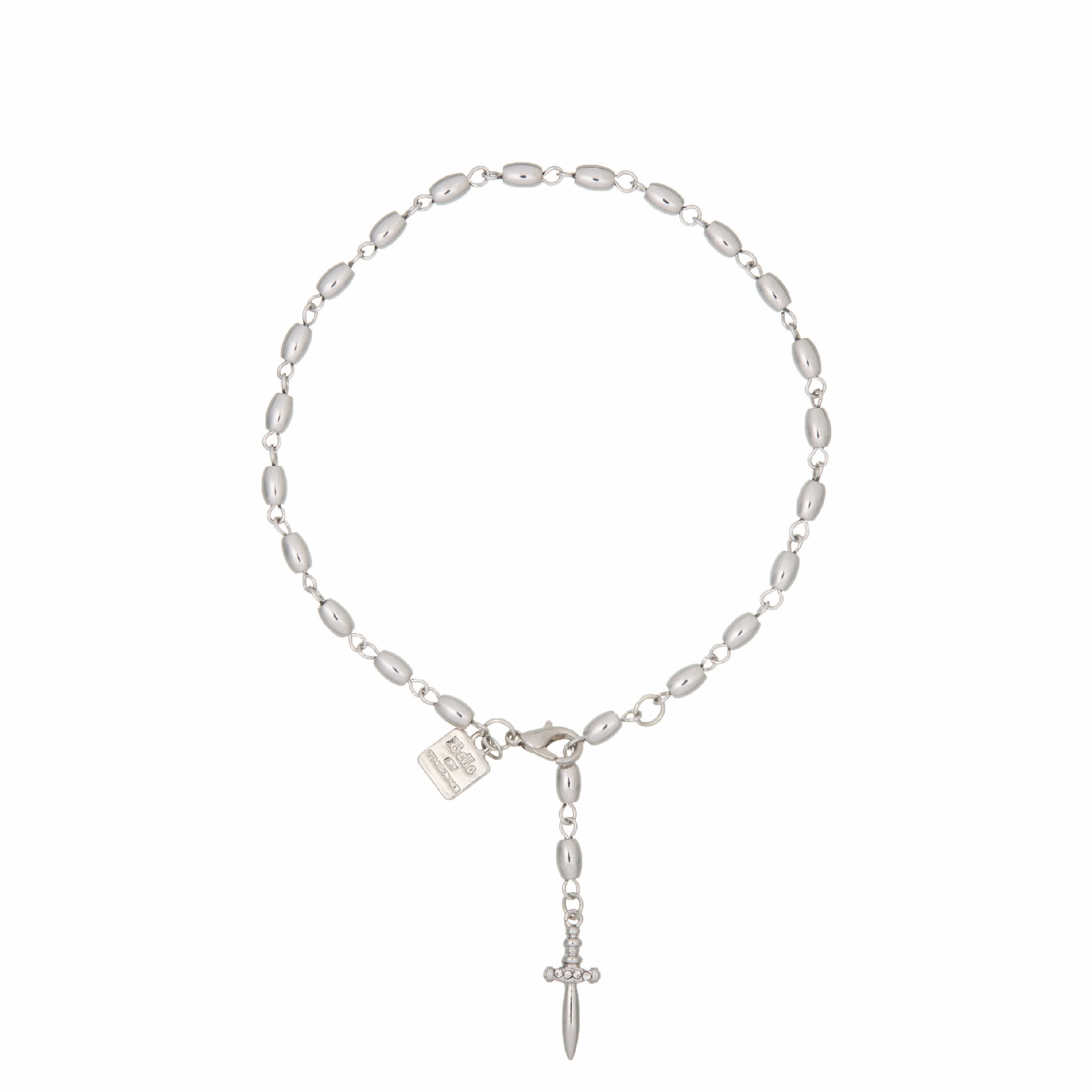 Bella by Thorne Dagger Dangle Adult Anklet, Silver, (Unisex)