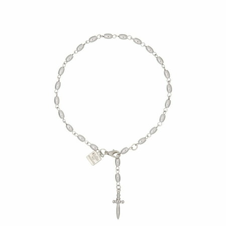 Bella by Thorne Dagger Dangle Adult Anklet, Silver, (Unisex)