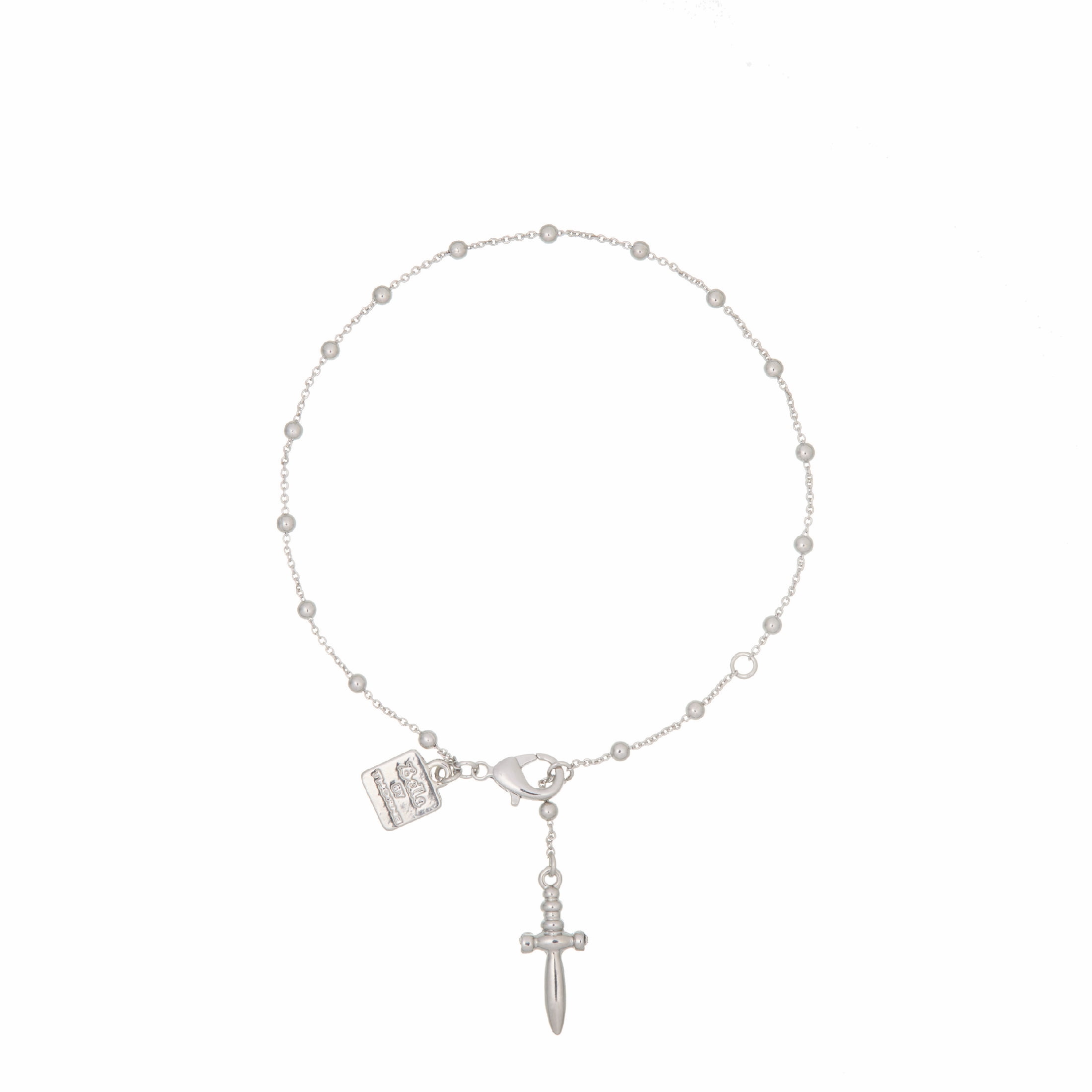 Bella by Thorne Dainty Dagger Dangle Adult Bracelet,Silver, (Unisex)