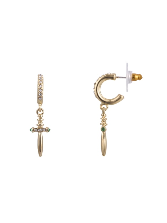 Mini Dagger Adult Huggie Earrings, Gold