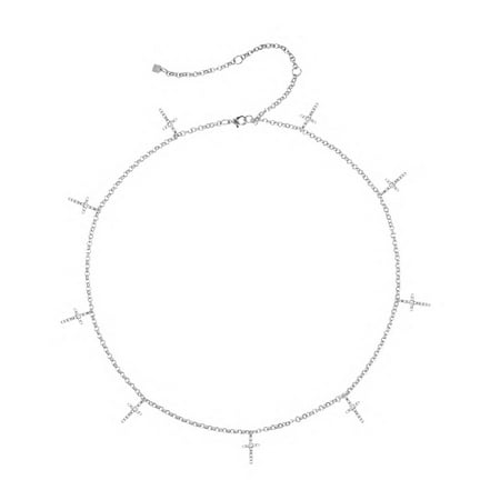 Bella by Thorne Multi CZ Cross Adult Waist Chain, Silver, (Unisex)