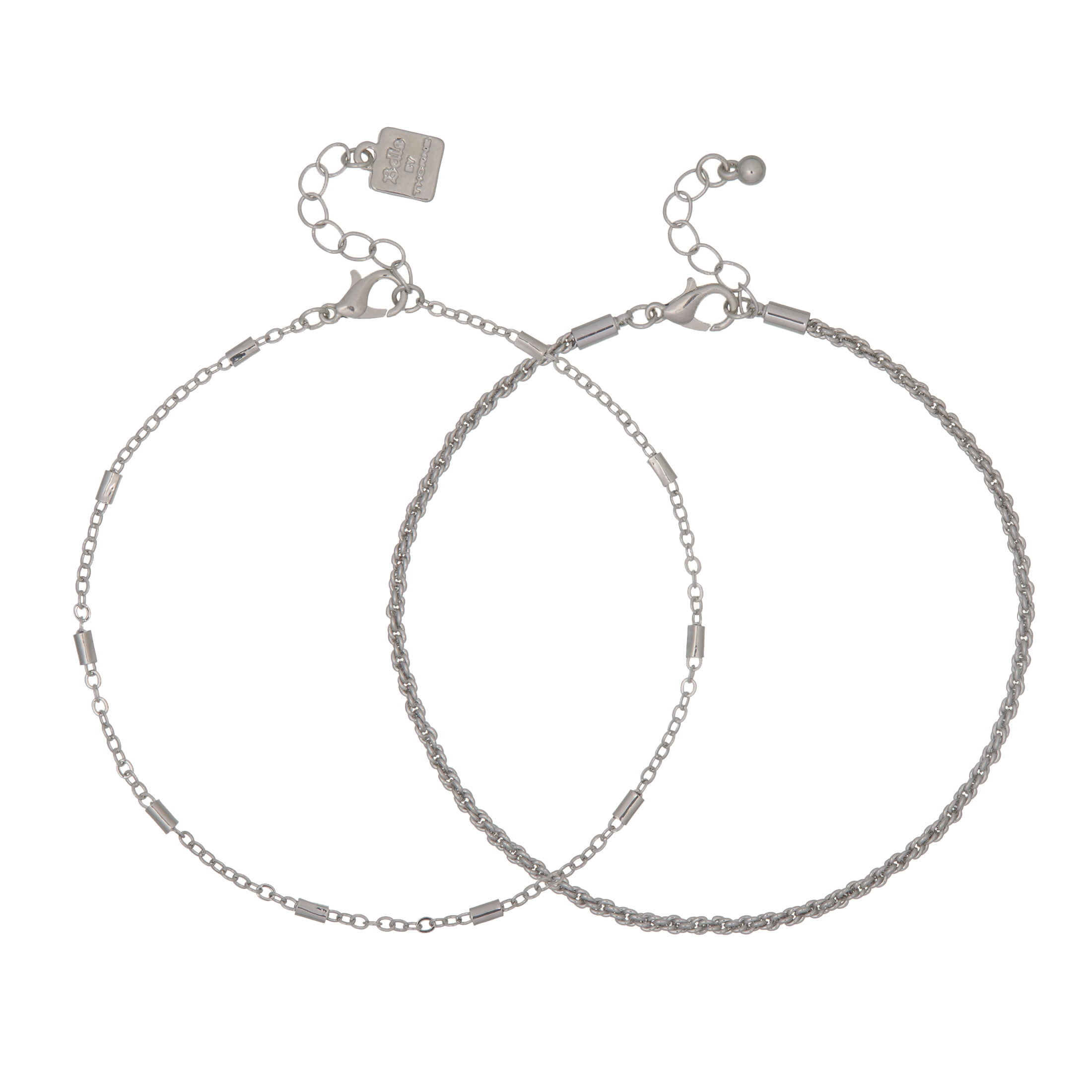Bella by Thorne Multi Dainty Adult Anklet Pack, Silver