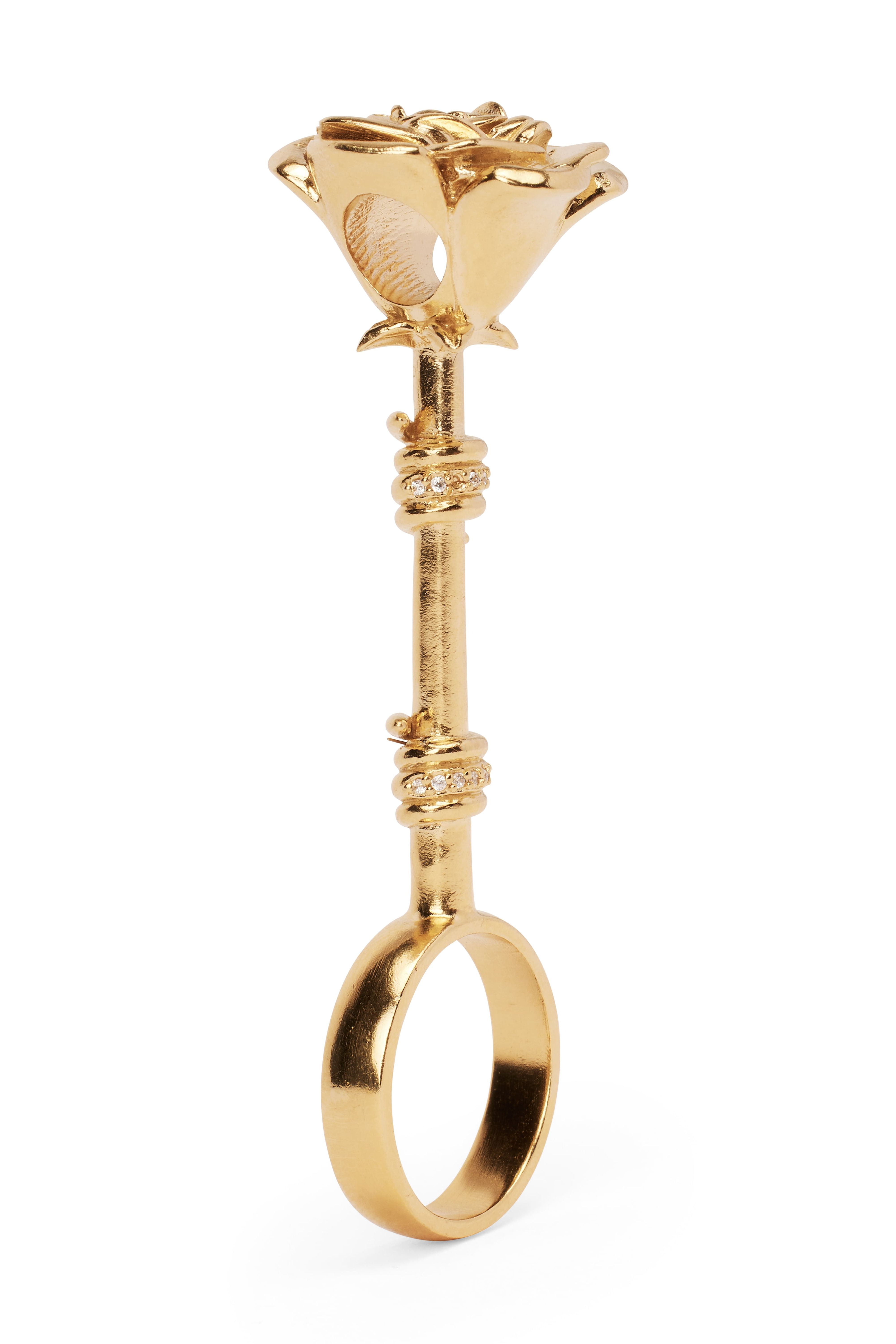 Bella by Thorne Rose Blossom Adult Ring, Gold- 9, (Unisex)
