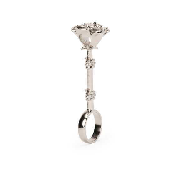 Bella by Thorne Rose Blossom Adult Ring, Silver- 7, (Unisex)