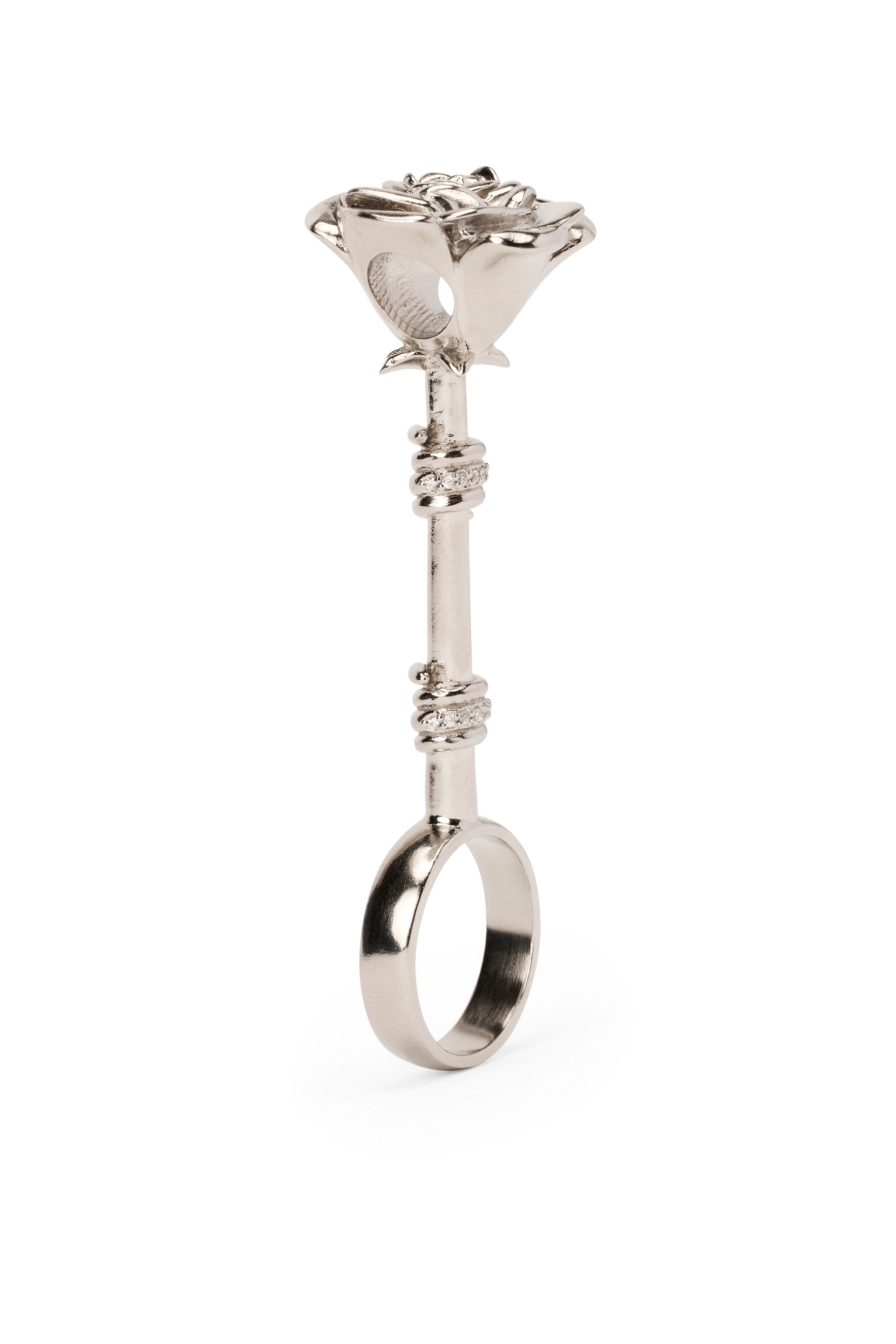 Bella by Thorne Rose Blossom Adult Ring, Silver- 9, (Unisex)