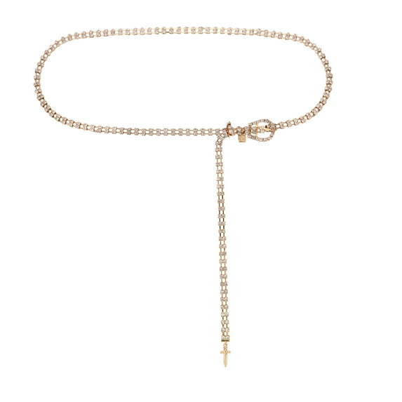 Bella by Thorne Statement CZ Dagger Dangle Waist Chain, Gold, (Unisex)