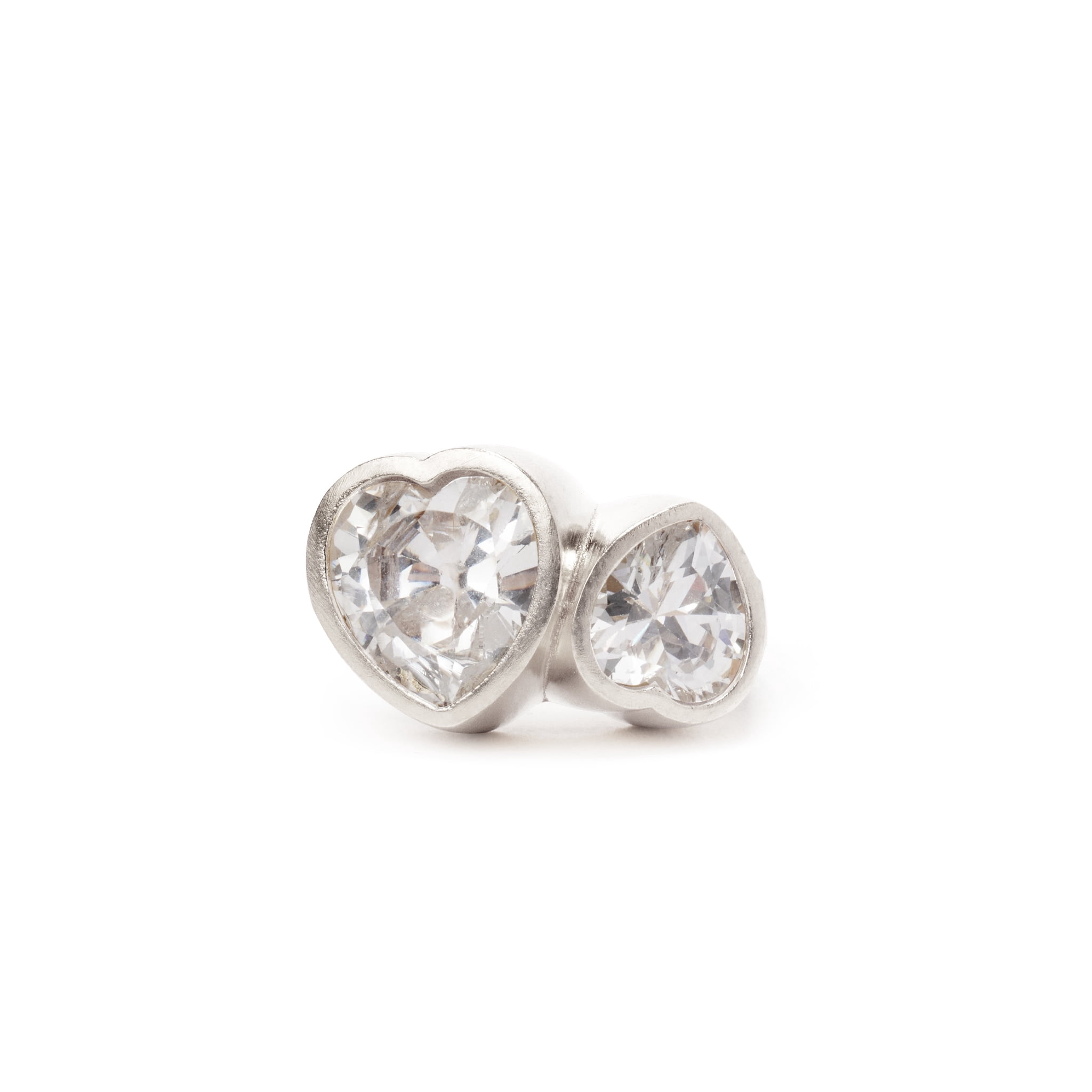 Bella by Thorne Statement CZ Hearts Adult Ring Silver/Clear- 7, (Unisex)
