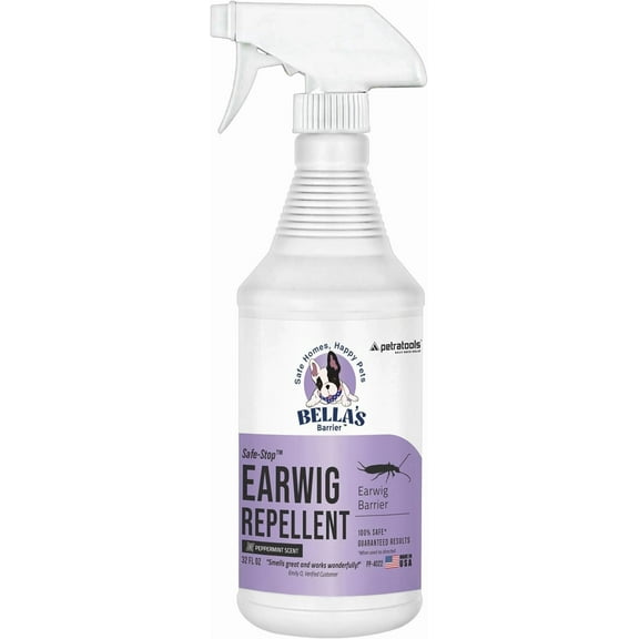 Bella's Barrier Earwig Repellent - Kills and Repels Earwigs, Bugs, Ants, Fly Spray and More - Bug Spray for Home, Spray Indoor and Outdoor, Indoor Bug Spray Care for Pets (32 Oz)