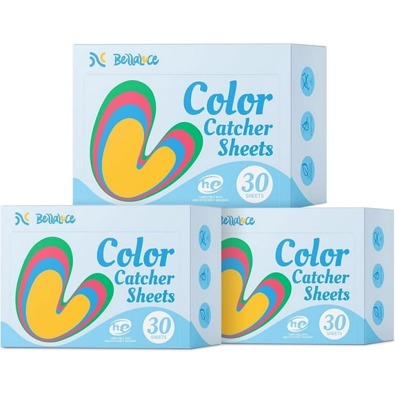 BellaLuce Color Catcher Absorber Sheets, Laundry Dye Trapping, 90 Count, 3 Pack