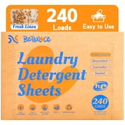 BellaLuce Laundry Detergent Sheets, Fresh Linen Scent, 240 Loads (120 Count)