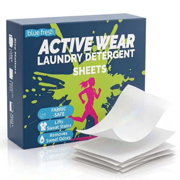 Laundry Detergent Sheets for Activewear & Gym Clothes, 50 Sheets (100 Loads), Gardenia Scent, HE Compatible, Eco Friendly
