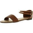 thumbnail image 1 of BellaMarie Tevo-8 Braided Ankle Strap Buckle Basic Comfort Flat Sandals, 1 of 4