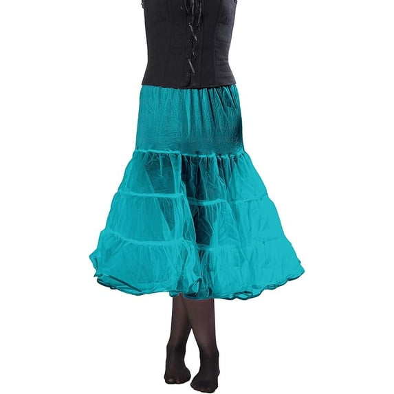 Malco Modes Women’s Knee-Length Puffy Tulle Petticoat Skirt with Elastic Waist