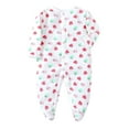 thumbnail image 1 of Bellafa 0-12M Infant Baby Girls' Footed Romper One-Piece Button Snap Cotton Jumpsuit Onesies Long Sleeve Newborn Sping Fall Outfits, 1 of 6