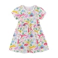 thumbnail image 1 of Bellafa 100% Cotton Cartoons Applique Jersey Dress For 2-7 Years Little Girls Summer Short Sleeve Dresses 7T Toddler Multicolor Dinosaur 2T, 1 of 7