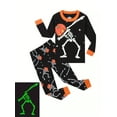thumbnail image 1 of Bellafa 100% Cotton Kids Halloween Pajamas Set Toddler Boys Glow In Dark Skeleton Sleepwear 2 Pcs Skull PJs Pumpkin Jammies, 1 of 8