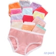 thumbnail image 1 of Bellafa 100% Cotton Little Girls Underwear Briefs, 12 Pack Toddler and Big Girls Soild Undies Kids Soft Panties, 1 of 9