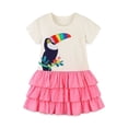 thumbnail image 1 of Bellafa 100% Cotton Toddler Little Girl's Short Sleeve Dress For 2-7 Years Kids Summer Twirly Tutu Skater 6T, 1 of 5