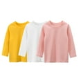 thumbnail image 1 of Bellafa 3-Packs Little Boy Girls Long Sleeve T-Shirts Multicolor Toddler Toddler Crew neck Cotton Tops Shirt 2-8 Years, 1 of 5