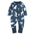 thumbnail image 1 of Bellafa Baby Boys Girls Organic Cotton Zip-Front Sleeper Pajamas, Unisex Infant Chirtmas Footless Sleep 'n Play Romper, 1 of 9