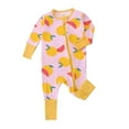 thumbnail image 1 of Beilxfa Baby Girl's Sleeper PJs, Bamboo Viscose Soft One-Piece Footie, Diagonal Zip Up Jumpsuit, Dinasuar Prints Snug Fit Pajamas, 1 of 7