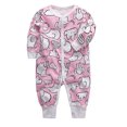 thumbnail image 1 of Bellafa Baby Girls Long Sleeve Romper Bodysuit Snap Up Infant One-Piece Jumpsuit Newborn Spring Fall Clothes 0-24M, 1 of 7