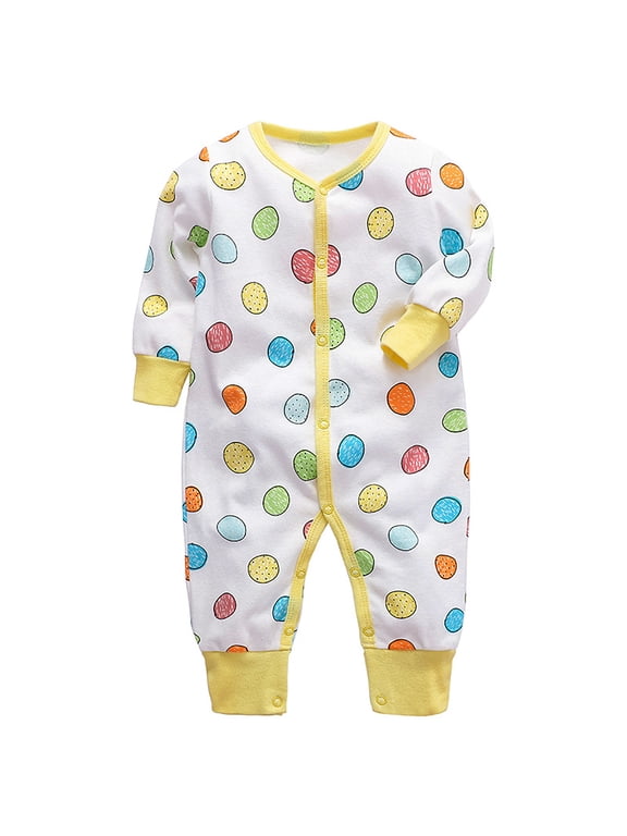 Baby Girls Long Sleeve Romper Bodysuit Snap Up Infant One-Piece Jumpsuit Newborn Spring Fall Clothes 0-24M