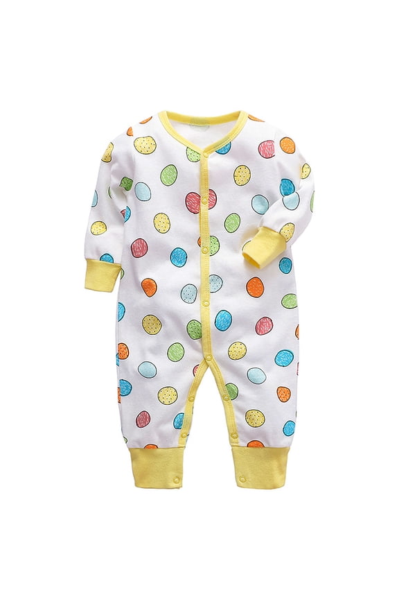 Baby Girls Long Sleeve Romper Bodysuit Snap Up Infant One-Piece Jumpsuit Newborn Spring Fall Clothes 0-24M