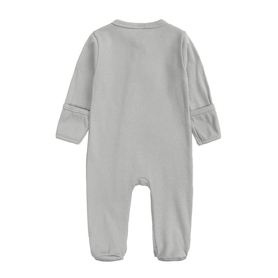 Bellafa Baby Long Sleeve Romper Jumpsuit, Soft Cotton One Piece Pajamas Boy Girl Snap Closure Coverall Sleeper
